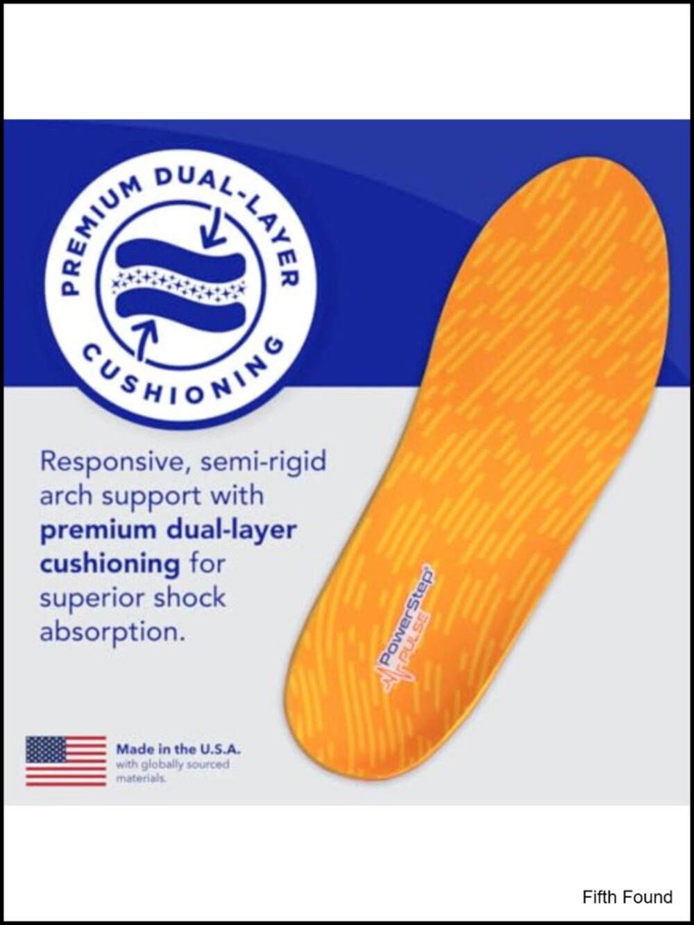 PowerStep Pulse Performance Insole Neutral Arch Men 12-13 - Picture 3 of 5